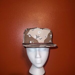 Vintage Style Camo hat with USPS pin attached